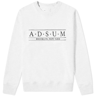 Shop Adsum Baskerville Embroidered Crew Sweat In Grey