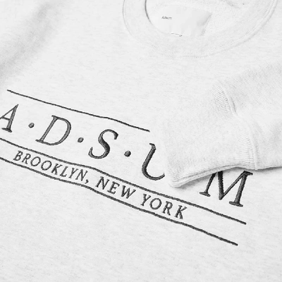 Shop Adsum Baskerville Embroidered Crew Sweat In Grey