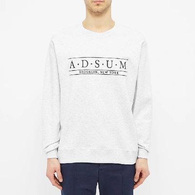Shop Adsum Baskerville Embroidered Crew Sweat In Grey