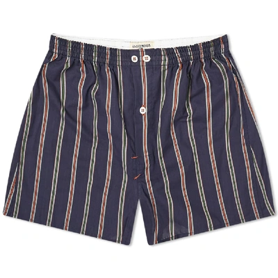 Shop Anonymous Ism Stripe Boxer Short In Blue