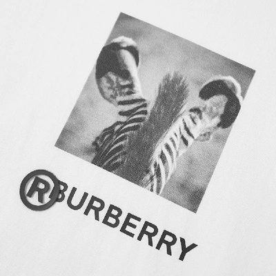 Shop Burberry Zebra Logo Tee In White