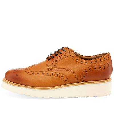 Shop Grenson Archie V Brogue In Brown