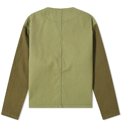 Shop Fdmtl Patchwork Liner Jacket In Green