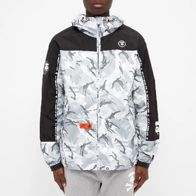 Shop Aape By A Bathing Ape Aape Camo Panel Parka In White