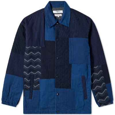 Shop Fdmtl Sashiko Coach Rinse Jacket In Blue
