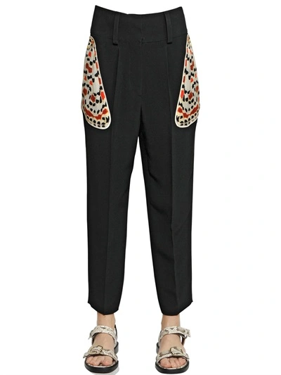 Givenchy Tapered Pants In Black Crepe With Butterfly Pockets