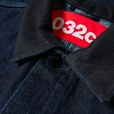 Shop 032c Acid Wash Denim Jacket In Blue