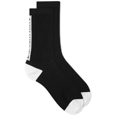 Shop Balmain Logo Sports Sock In Black