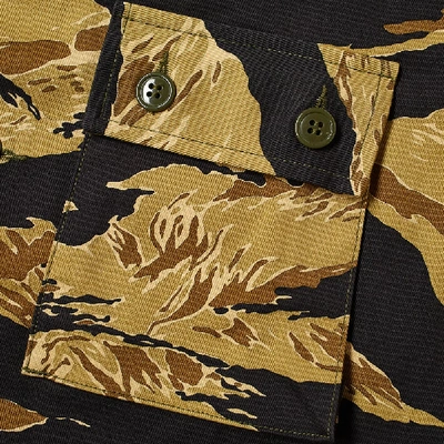 Shop The Real Mccoys The Real Mccoy's Tiger Camouflage Shirt In Brown