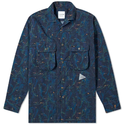 Shop And Wander Printed Dry Seersucker Shirt In Blue