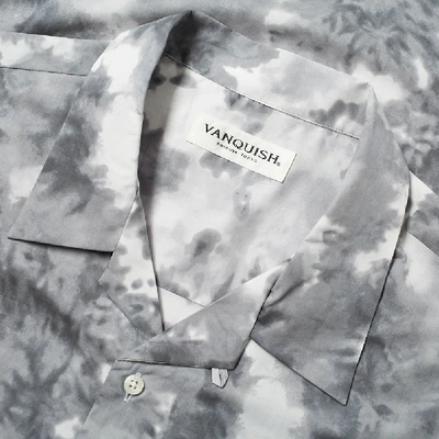 Shop Vanquish Tie-dye Open Collar Shirt In Grey