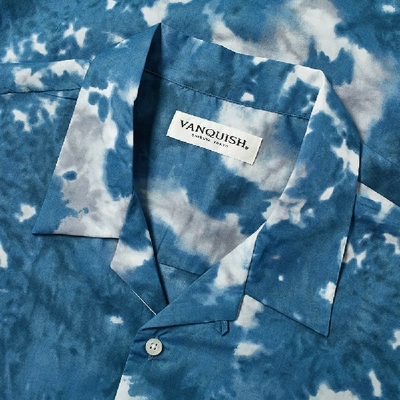 Shop Vanquish Tie-dye Open Collar Shirt In Blue
