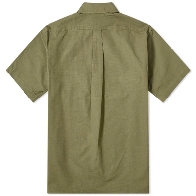 Shop Human Made Short Sleeve Ripstop Shirt In Green