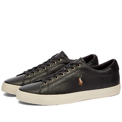 Shop Polo Ralph Lauren Pony Player Perforated Vulcanized Sneaker In Black