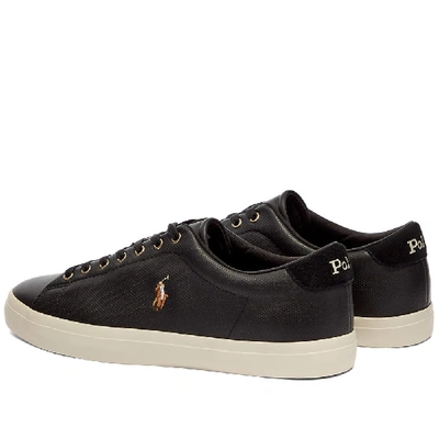 Shop Polo Ralph Lauren Pony Player Perforated Vulcanized Sneaker In Black