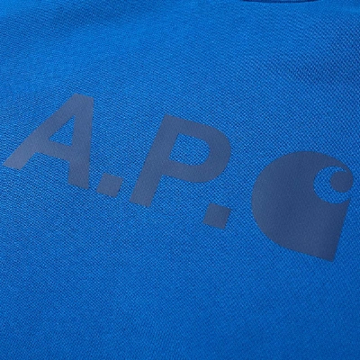 Shop Apc A.p.c. X Carhartt Wip Ice Logo Sweat In Blue