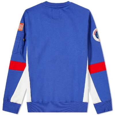 Shop Alpha Industries Space Camp Crew Sweat In Blue
