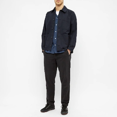 Shop Albam Short Sleeve Revere Collar Shirt In Blue