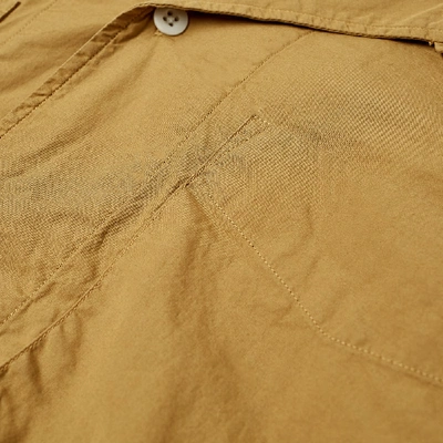 Shop Albam Short Sleeve Revere Collar Shirt In Brown