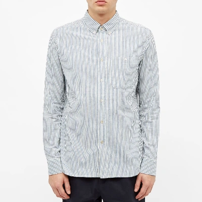 Shop A Kind Of Guise Button Down Stripe Shirt In Blue