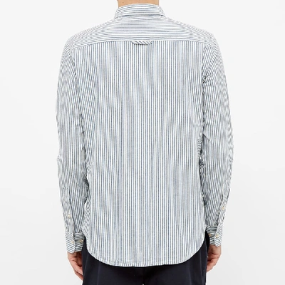 Shop A Kind Of Guise Button Down Stripe Shirt In Blue