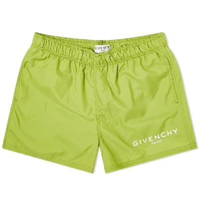 Shop Givenchy Paris Logo Swim Short In Green