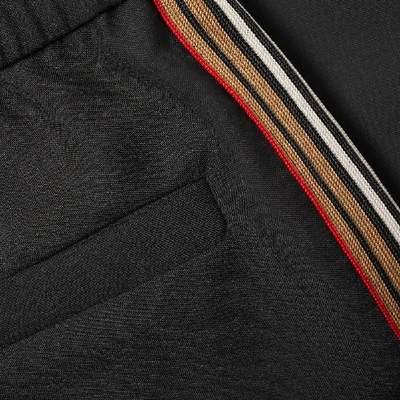 Shop Burberry Stripe Track Pants In Black