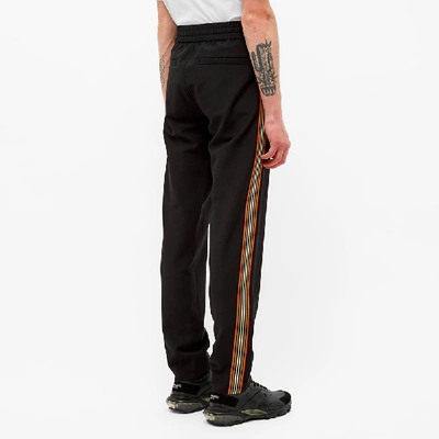 Shop Burberry Stripe Track Pants In Black