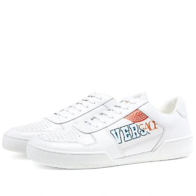 Shop Versace Split Tennis Sneaker In White