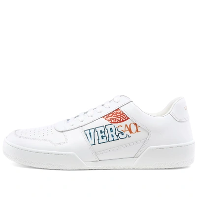 Shop Versace Split Tennis Sneaker In White