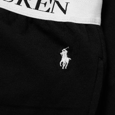 Shop Polo Ralph Lauren Elastic Waistband Sleepwear Sweat Pant In Black