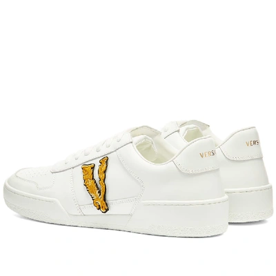 Shop Versace Applique Tennis Sneaker In White