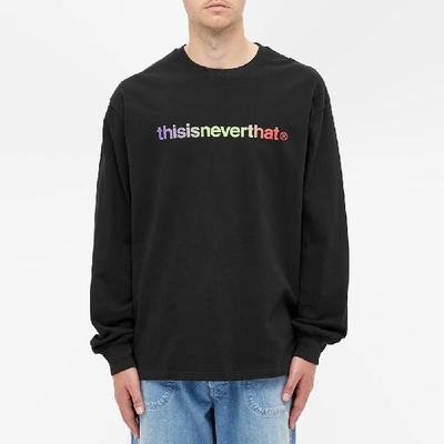 Shop Thisisneverthat Long Sleeve T-logo Tee In Black