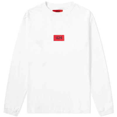 Shop 424 Long Sleeve Box Logo Tee In White