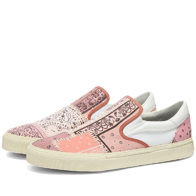 Shop Amiri Reconstructed Bandana Slip On In Pink