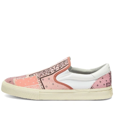 Shop Amiri Reconstructed Bandana Slip On In Pink