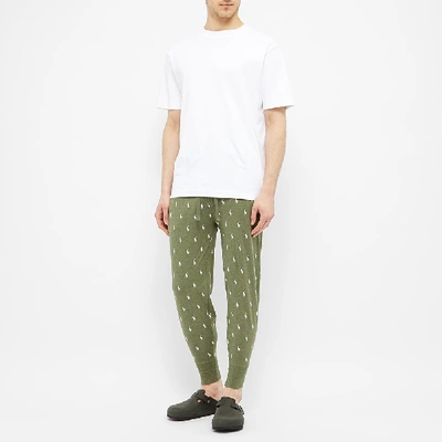 Shop Polo Ralph Lauren Sleepwear All Over Pony Sweat Pant In Green