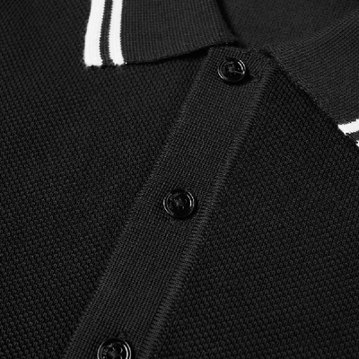 Shop Fred Perry Authentic Twin Tipped Knitted Polo In Black