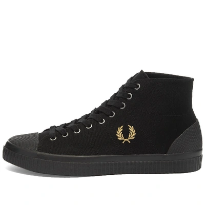 Shop Fred Perry Authentic Hughes Canvas Mid Sneaker In Black