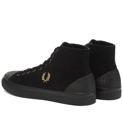 Shop Fred Perry Authentic Hughes Canvas Mid Sneaker In Black