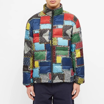 Stussy Patchwork Puffer Jacket In Blue | ModeSens