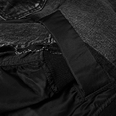 Shop Sacai Denim X Ma-1 Jacket In Black