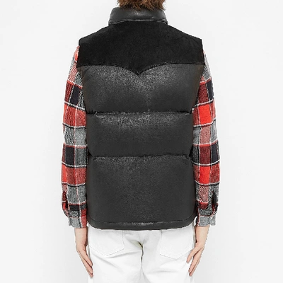 Shop The Real Mccoys The Real Mccoy's Deerskin Down Vest In Black