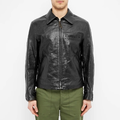 Shop The Real Mccoys The Real Mccoy's 30s Leather Sports Jacket In Black