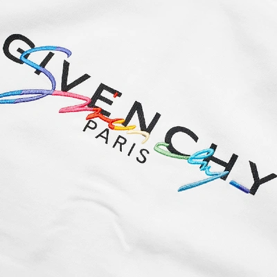 Shop Givenchy Rainbow Logo Hoody In White