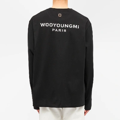 Shop Wooyoungmi Long Sleeve Logo Tee In Black