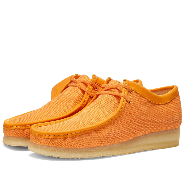 orange clarks wallabees