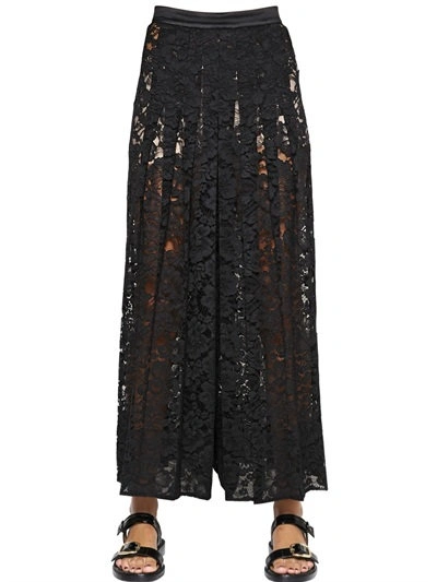Givenchy Cotton-blend Corded Lace Straight-leg Pants In Nero