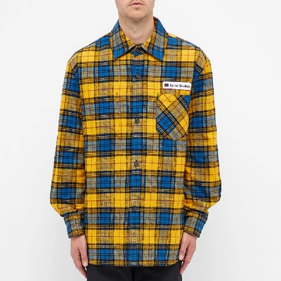 Shop Acne Studios Salak Flannel Pc Face Shirt In Yellow
