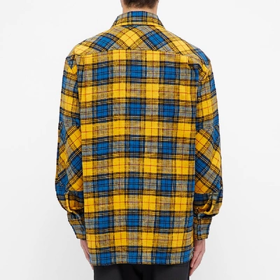 Shop Acne Studios Salak Flannel Pc Face Shirt In Yellow